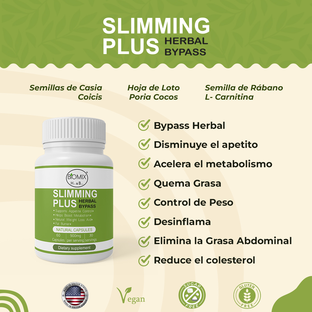 Herbal Bypass Cápsulas Slimming Plus Adelgazantes Naturales
