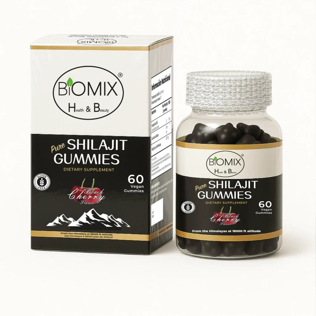 Gomitas de Shilajit Puro del Himalaya Premium a 18000 Pies de Altitud, Veganas, Sin Gluten, Sin azúcares