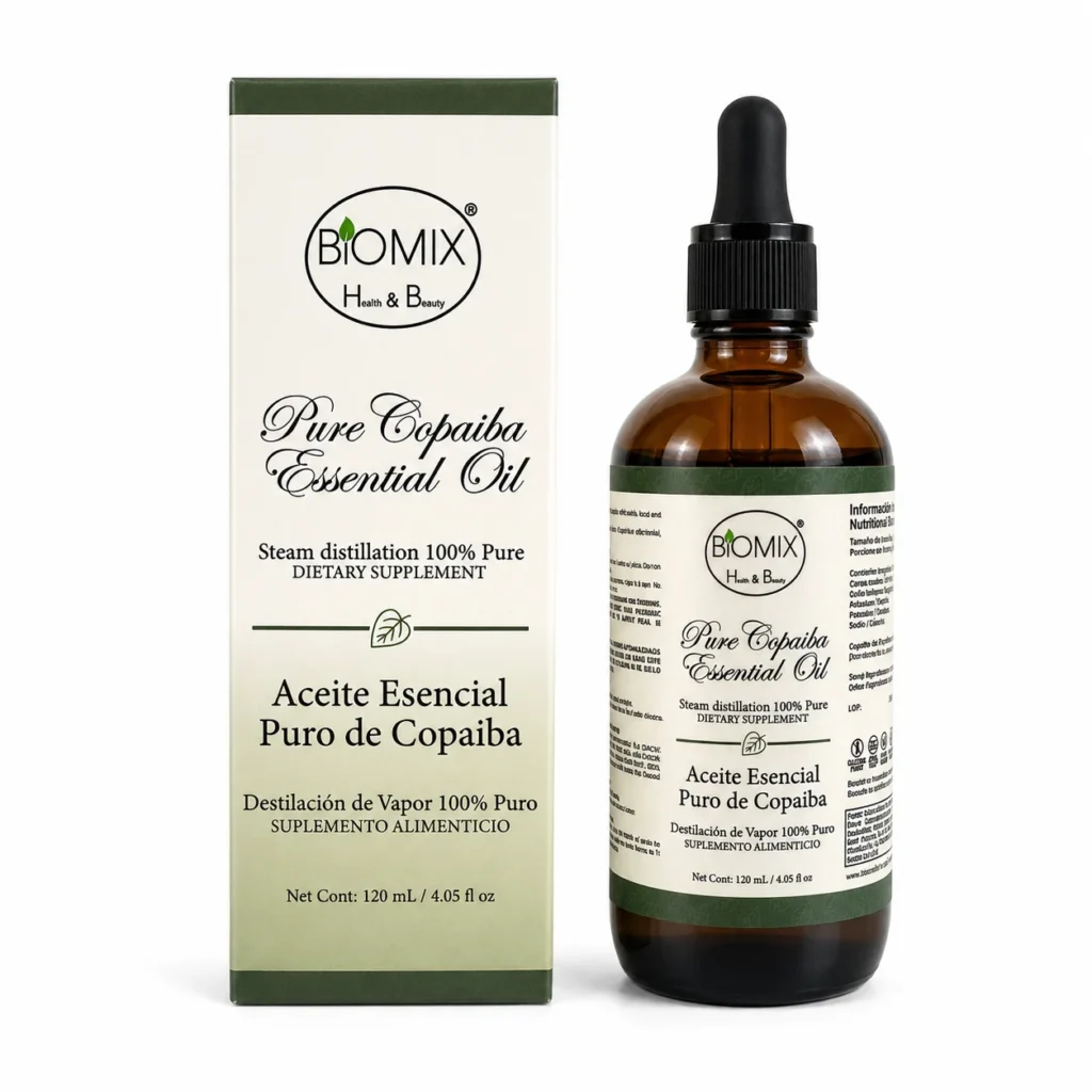 Aceite Esencial de Copaiba 100% Puro, Alimenticio Premium 120ml — 2400 Gotas